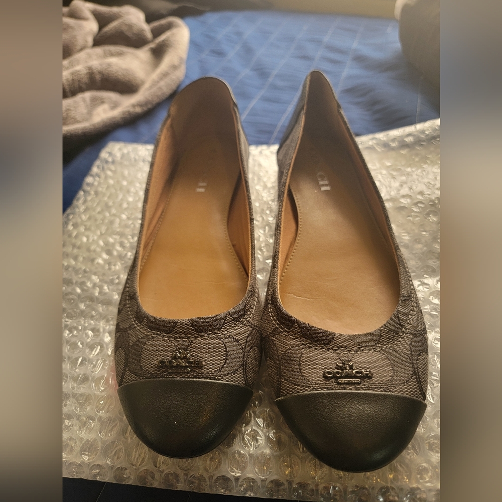 COACH LEATHER BALLET FLATS